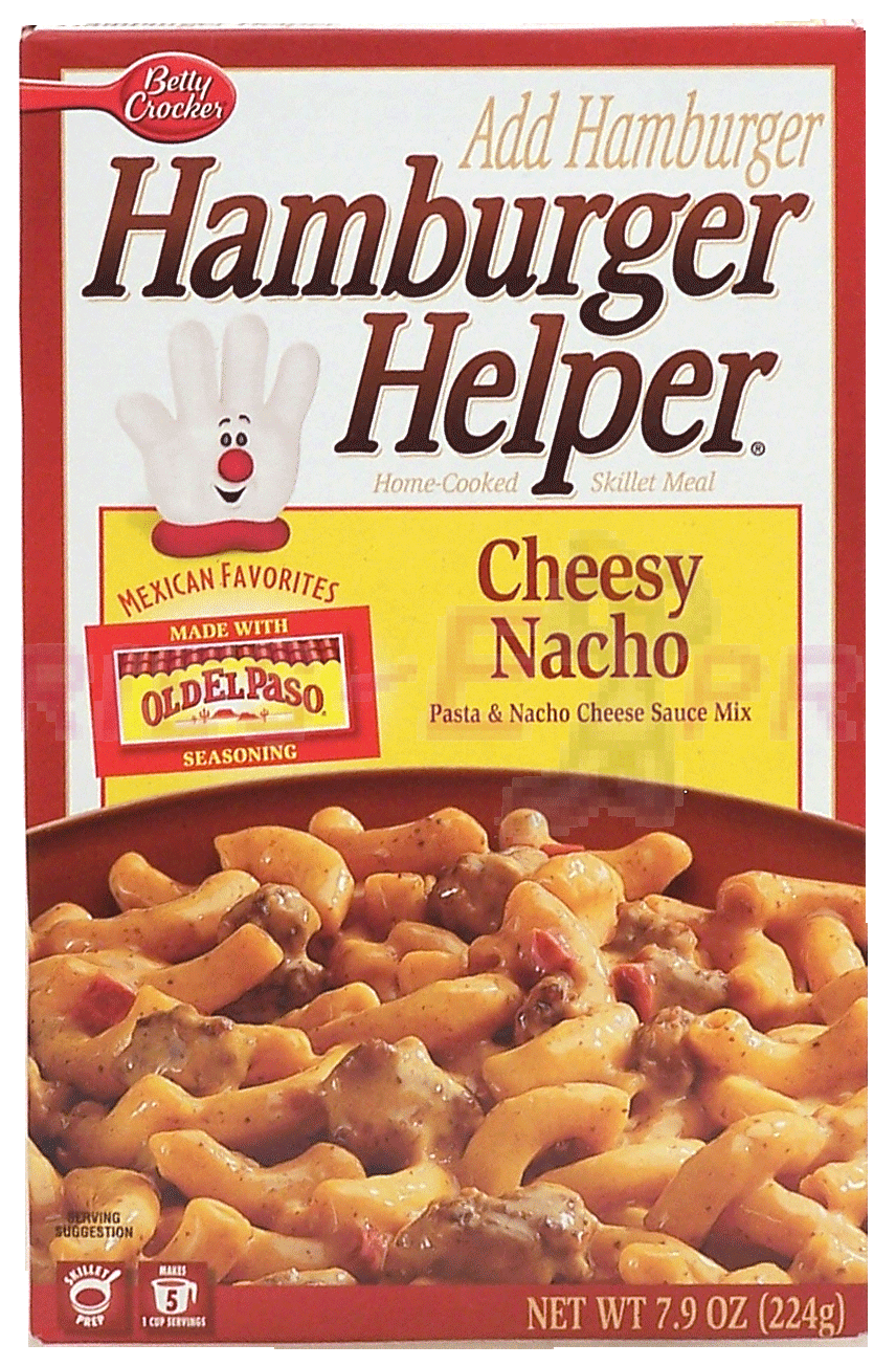 Betty Crocker&nbsp;Hamburger Helper&nbsp;cheesy nacho: pasta & nacho cheese sauce mix, add hamburger Full-Size Picture